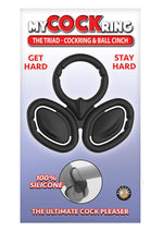 Load image into Gallery viewer, My Cockring The Triad Silicone Cock Ring and Ball Cinch - Black
