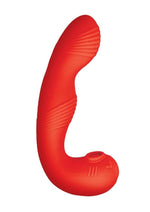 Load image into Gallery viewer, My Secret G-Spot Rechargeable Silicone Vibrator with Clitoral Stimulator - Red
