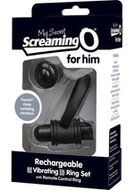 Load image into Gallery viewer, My Secret USB Rechargeable Vibrating Silicone Cock Ring Set For Him Waterproof - Black
