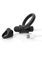 Load image into Gallery viewer, My Secret USB Rechargeable Vibrating Silicone Cock Ring Set For Him Waterproof
