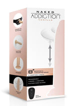 Load image into Gallery viewer, Naked Addiction Rotating and Thrusting Vibrating Rechargeable Silicone Dong with Remote Control - Vanilla - 8in

