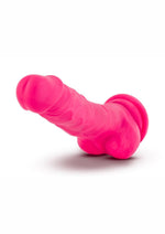 Load image into Gallery viewer, Neo Dual Density Dildo with Balls - Neon Pink/Pink - 7.5in
