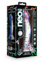 Load image into Gallery viewer, Neo Elite Glow In The Dark Silicone Hanky Panky Dildo 7.5in - Confetti - Glow In The Dark/Multicolor