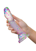 Load image into Gallery viewer, Neo Elite Glow In The Dark Silicone Hanky Panky Dildo 7.5in - Confetti