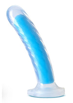 Load image into Gallery viewer, Neo Elite Glow In The Dark Tao Silicone Dual Dense Dildo - Blue/Glow In The Dark/Neon Blue - 7in
