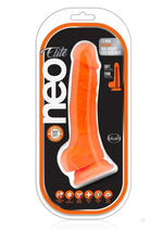 Load image into Gallery viewer, Neo Elite Silicone Dual Density Dildo with Balls - Neon Orange/Orange - 7.5in
