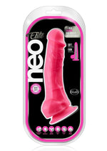 Load image into Gallery viewer, Neo Elite Silicone Dual Density Dildo with Balls - Neon Pink/Pink - 7.5in
