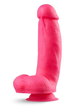 Load image into Gallery viewer, Neo Elite Silicone Dual Density Dildo with Balls - Neon Pink/Pink - 7in
