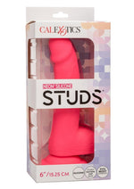 Load image into Gallery viewer, Neon Silicone Studs Dildo - Pink - 6in