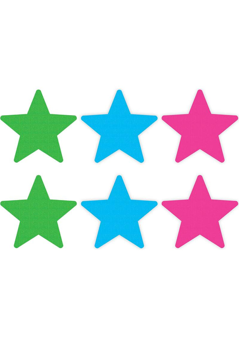 Neon Star - Blue/Green/Pink - 3pk