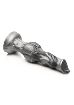 Load image into Gallery viewer, Night Prowler Silicone Dildo - Black/Silver - Large