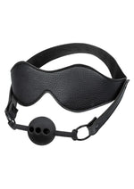 Load image into Gallery viewer, Nocturnal Collection Eye Mask and Breathable Ball Gag - Black