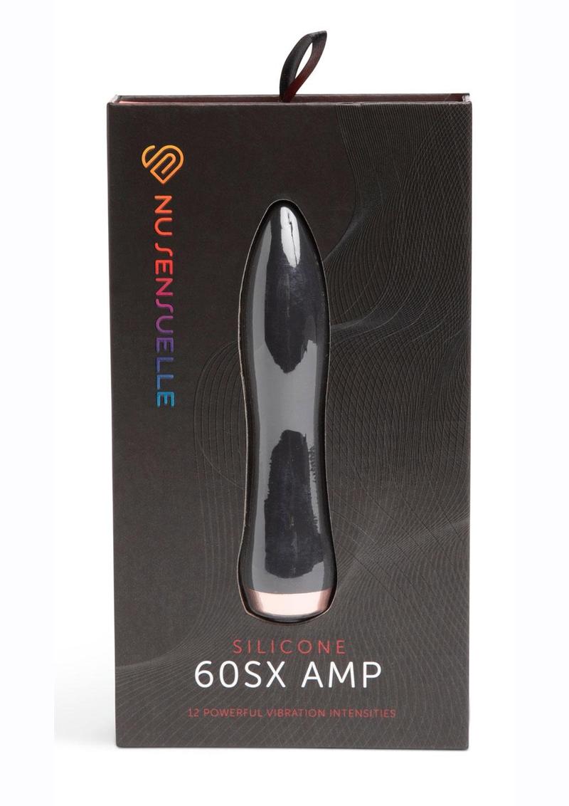 Nu Sensuelle 60sx Amp Silicone Rechargeable Bullet - Black/Rose Gold