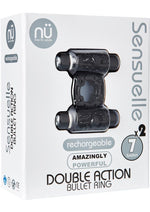 Load image into Gallery viewer, Nu Sensuelle Double Action Bullet Ring Rechargeable Vibrating Cock Ring - Black

