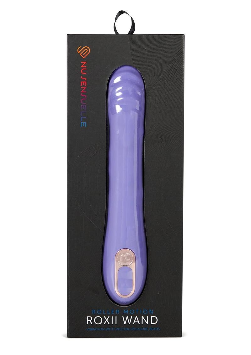 Nu Sensuelle Roxii Rechargeable Silicone Wand with Roller Motion - Purple/Ultra Violet