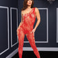 Off The Shoulder Bodystocking - Red - One Size