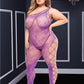 Off The Shoulder Bodystocking - Purple - Queen