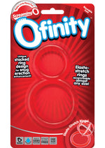 Load image into Gallery viewer, Ofinity Super Stretchy Double Silicone Cock Ring Waterproof - Red
