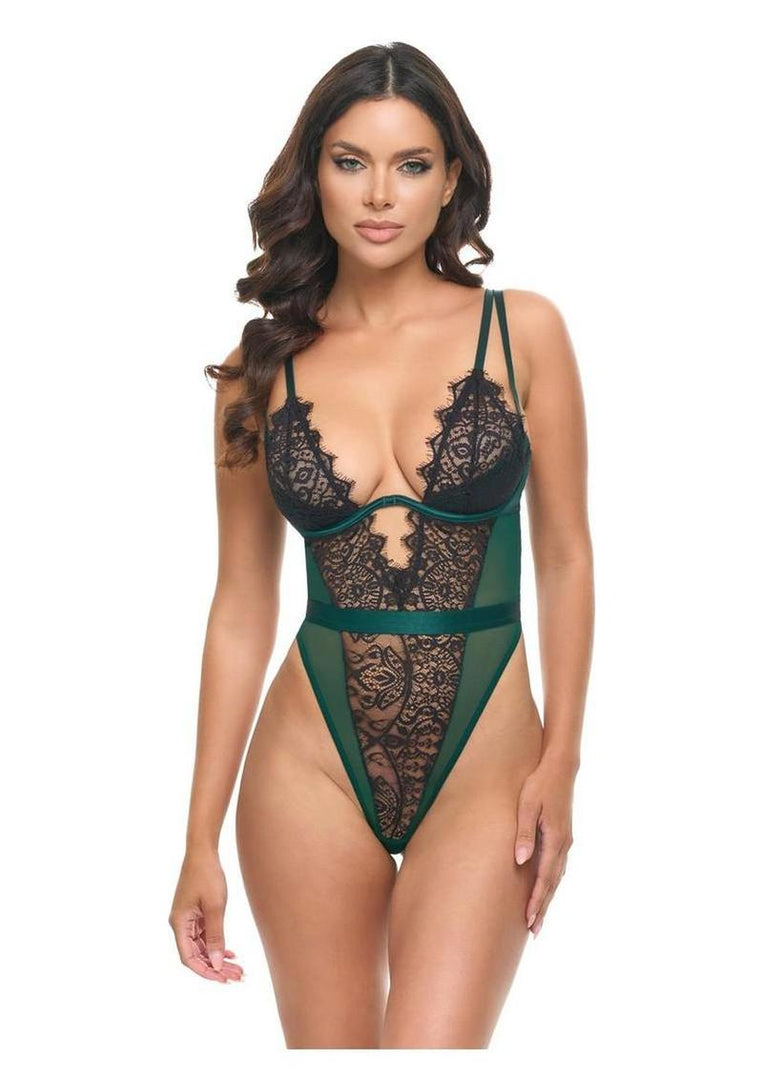 Oh LA LA Cheri Kenzi Teddy - Green - Medium