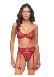 Oh LA LA Cheri Mariah - Red - Large - 3 Piece/Set