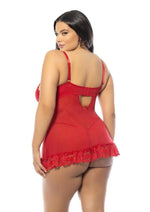 Load image into Gallery viewer, Oh LA LA Cheri Valentine Babydoll Plus - Red - Queen/XLarge/XXLarge
