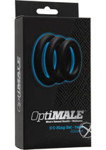 Load image into Gallery viewer, Optimale 3 C-Ring Set Silicone Cock Ring Thick - Black - 3 Piece Kit
