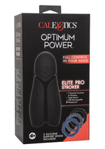Load image into Gallery viewer, Optimum Power Elite Pro Stroker Silicone Rechargeable Masturbator - Black
