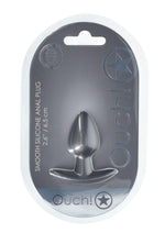 Load image into Gallery viewer, Ouch! Anal Plug Silicone - Grey/Gun Metal - Small