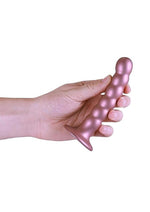 Load image into Gallery viewer, Ouch! Beaded G-Spot Silicone Dildo 5in - Metallic