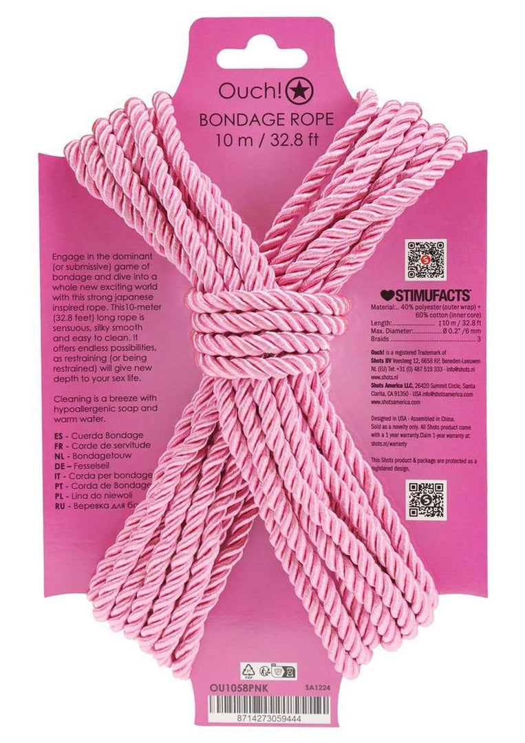 Ouch! Bondage Rope 10 Meter Nylon - Pink