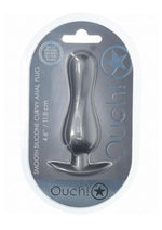 Load image into Gallery viewer, Ouch! Curvy Anal Plug Silicone - Grey/Gun Metal