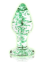 Load image into Gallery viewer, Ouch! Glass Butt Plug - Glow In The Dark/Green - Large