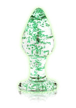 Load image into Gallery viewer, Ouch! Glass Butt Plug - Glow In The Dark/Green - Small