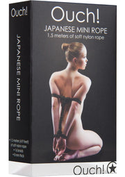 Ouch! Japanese Nylon Mini Rope - Black - 1.5 Meters/4.9 Feet