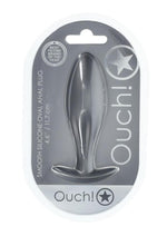 Load image into Gallery viewer, Ouch! Oval Anal Plug Silicone - Grey/Gun Metal