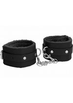 Load image into Gallery viewer, Ouch! Plush Leather Ankle Cuff - Black