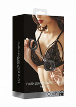 Load image into Gallery viewer, Ouch! Plush Leather Wrist Cuff - Black