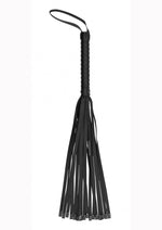 Load image into Gallery viewer, Ouch! Skulls and Bones Leather Whip with Skulls - Black
