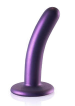 Load image into Gallery viewer, Ouch! Smooth G-Spot Silicone Dildo 5in - Metallic - Purple