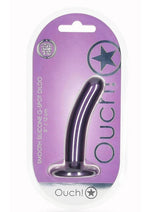 Load image into Gallery viewer, Ouch! Smooth G-Spot Silicone Dildo 5in - Metallic - Purple