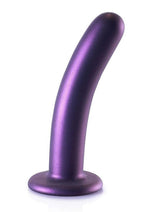 Load image into Gallery viewer, Ouch! Smooth G-Spot Silicone Dildo 6in - Metallic - Purple