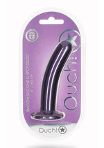 Load image into Gallery viewer, Ouch! Smooth G-Spot Silicone Dildo 6in - Metallic - Purple