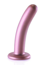 Load image into Gallery viewer, Ouch! Smooth G-Spot Silicone Dildo 6in - Metallic - Rose Gold