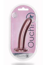 Load image into Gallery viewer, Ouch! Smooth G-Spot Silicone Dildo 6in - Metallic - Rose Gold