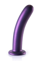 Load image into Gallery viewer, Ouch! Smooth G-Spot Silicone Dildo 7in - Metallic - Purple