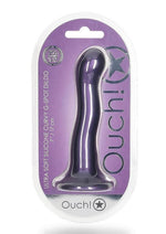 Load image into Gallery viewer, Ouch! Ultra Soft Curvy G-Spot Silicone Dildo 7in - Metallic - Purple
