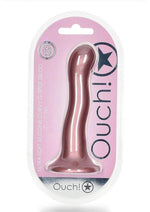 Load image into Gallery viewer, Ouch! Ultra Soft Curvy G-Spot Silicone Dildo 7in - Mettalic - Rose Gold