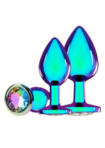 Load image into Gallery viewer, Ouch! Venice Coll Metal Anal Plug Set (3 Piece) - Iridescent