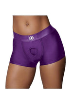 Load image into Gallery viewer, Ouch! Vibrating Strap-On Boxer Rechargeable - Purple - Large/Medium
