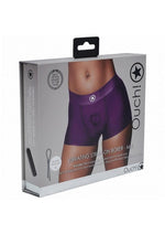 Load image into Gallery viewer, Ouch! Vibrating Strap-On Boxer Rechargeable - Purple - Large/Medium